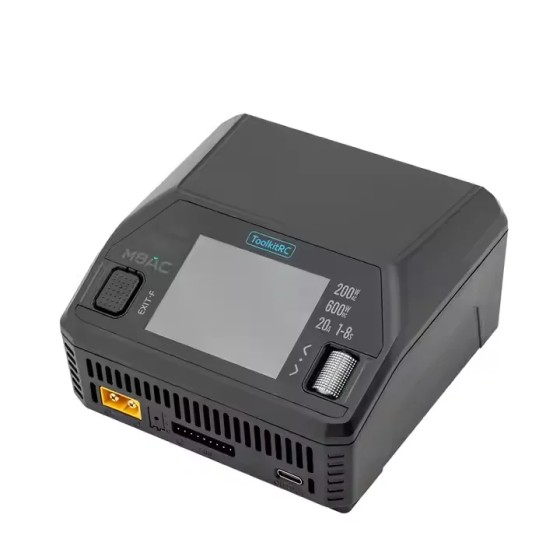 ToolkitRC M8AC 200W AC/600W Audio Function Smart Balance Battery Charger for Multi-Function 200W AC/600w UAV Accessories